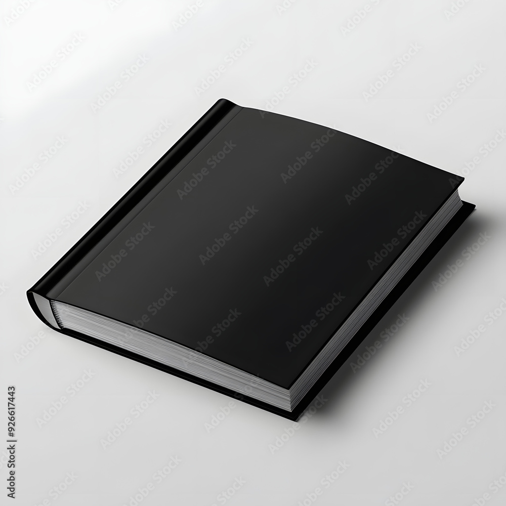 One closed black hardcover book isolated on white One closed black hardcover book isolated on white