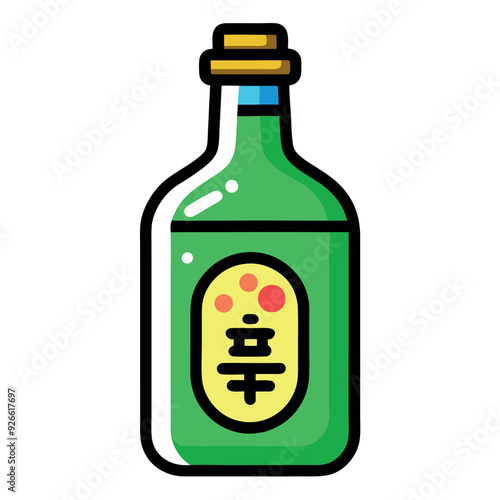 Soju Bottle Vector Design Illustration