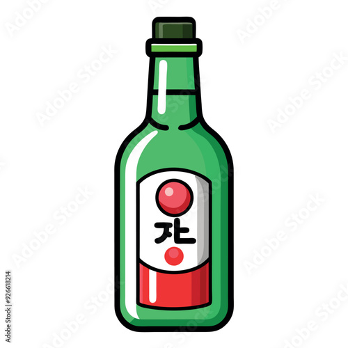 Soju Bottle Vector Design Illustration