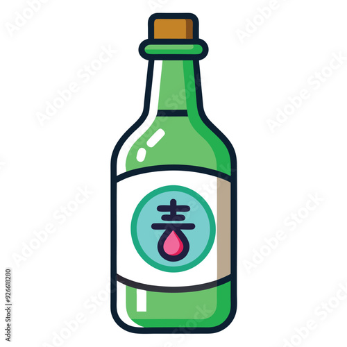 Soju Bottle Vector Design Illustration