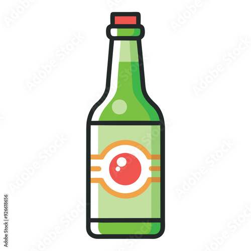 Soju Bottle Vector Design Illustration