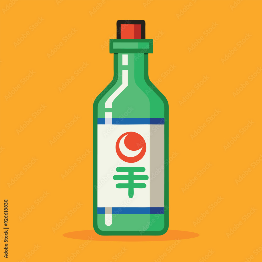 Fototapeta premium Soju Bottle Vector Design Illustration