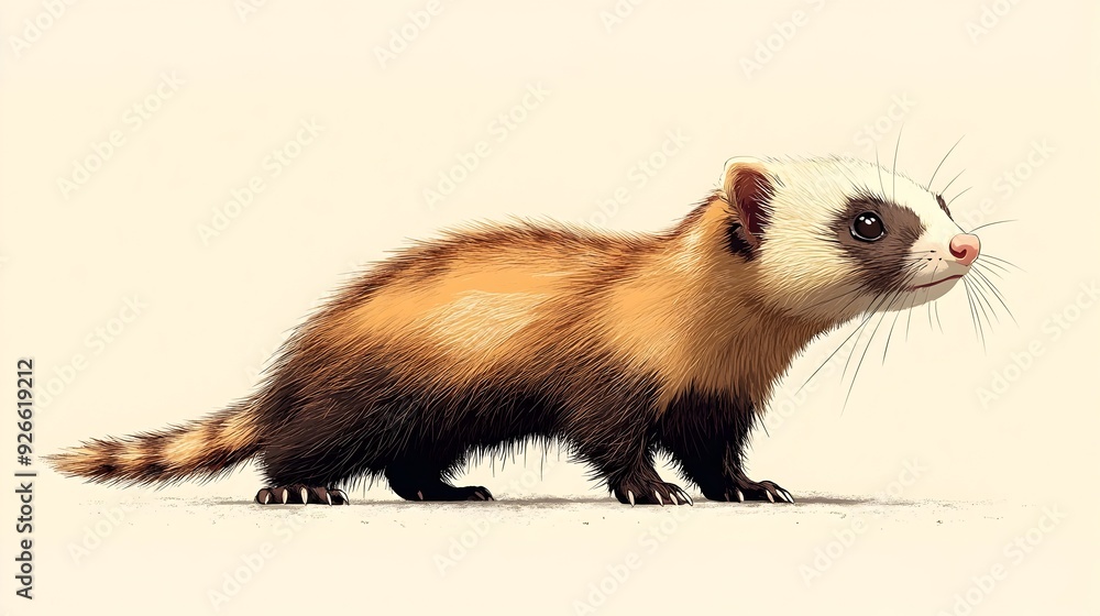 Curious Ferret Exploring in Anime-Inspired Style Curious Ferret Exploring in Anime-Inspired Style