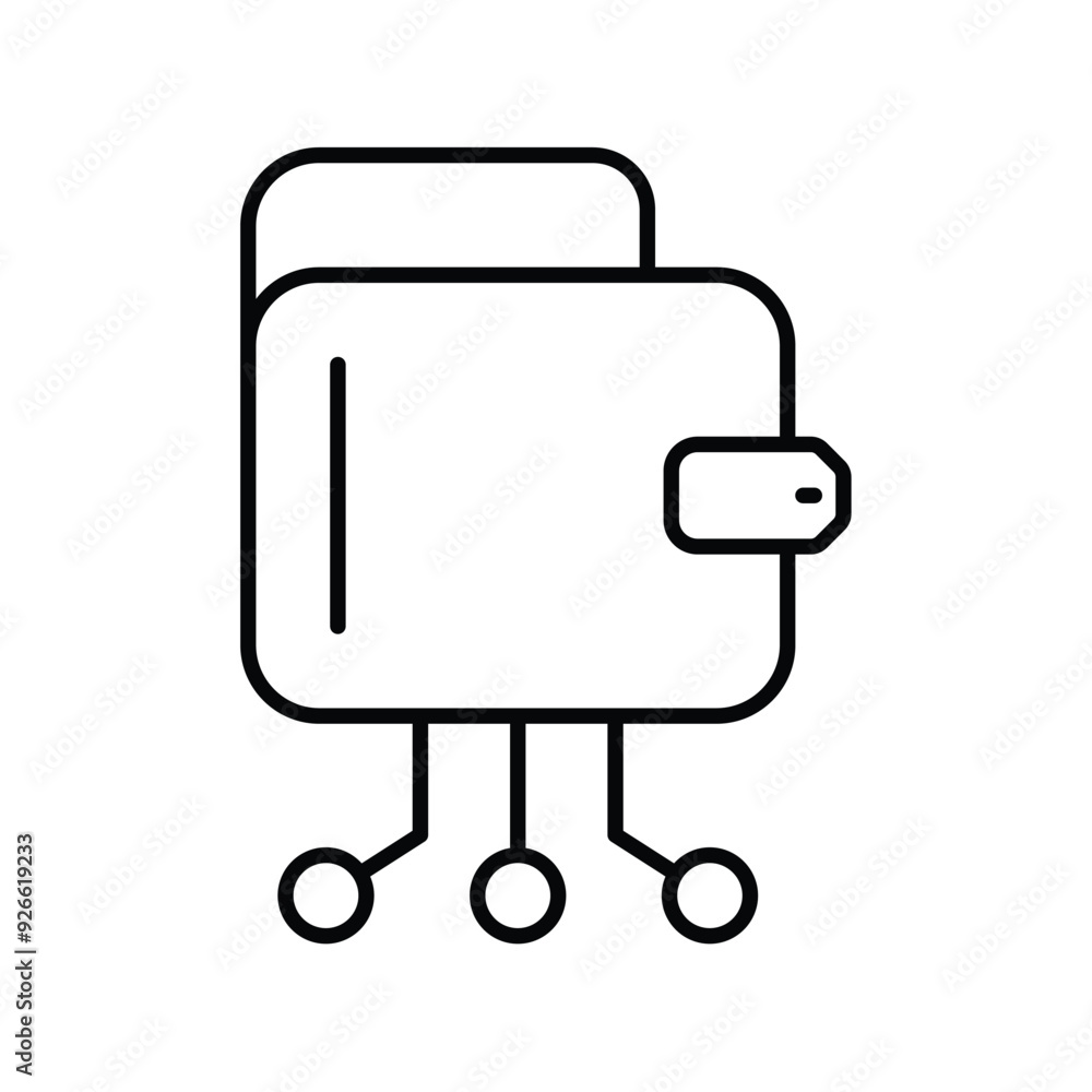 digital wallet line icon with white background vector stock illustration digital wallet line icon with white background vector stock illustration