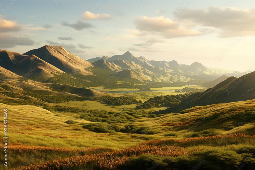 Obraz premium Grassy Scottish hills on the mountain