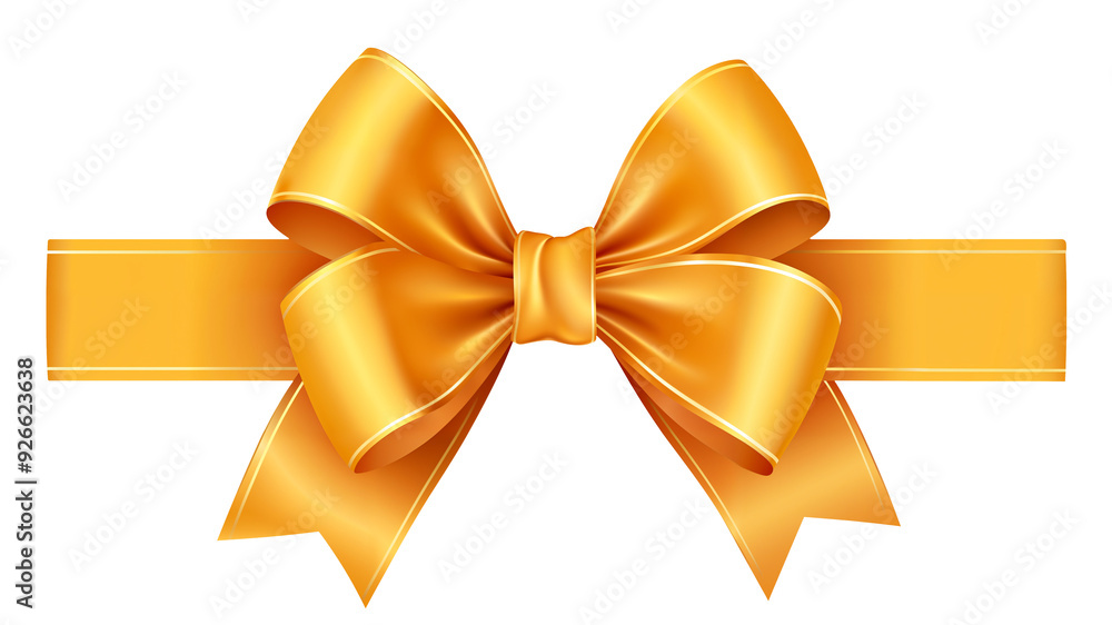 Gold ribbon and bow isolated on a transparent or white background. Gold ribbon and bow isolated on a transparent or white background.