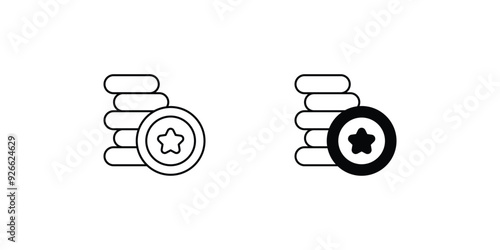 tokens set icon with white background vector stock illustration