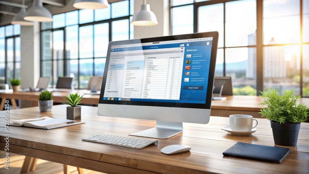 A modern computer screen displays an open email client and web browser windows, showcasing digital communication and online research in a busy workplace setting. A modern computer screen displays an open email client and web browser windows, showcasing digital communication and online research in a busy workplace setting.