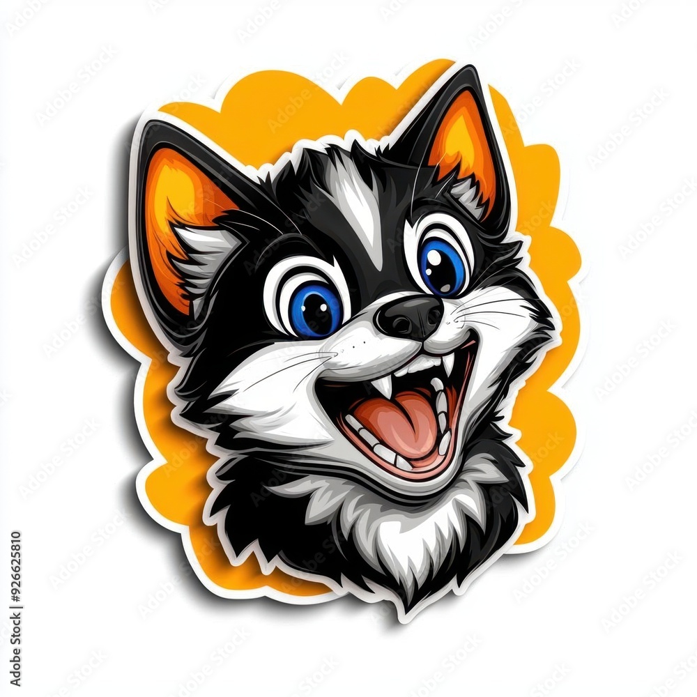 A cute kitten with a playful expression, colorful line drawing, children's style, simple attire, clean pure white background, hand-drawn material, easy to cut out, 1:1 aspect ratio A cute kitten with a playful expression, colorful line drawing, children's style, simple attire, clean pure white background, hand-drawn material, easy to cut out, 1:1 aspect ratio