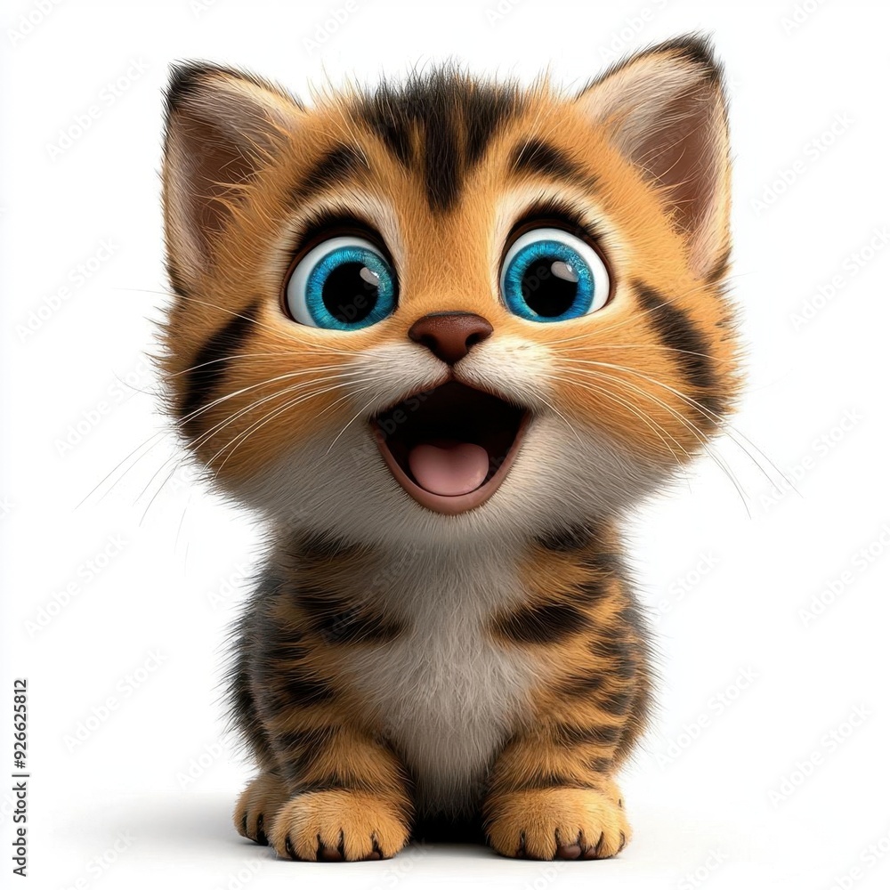 A cute kitten with a playful expression, colorful line drawing, children's style, simple attire, clean pure white background, hand-drawn material, easy to cut out, 1:1 aspect ratio A cute kitten with a playful expression, colorful line drawing, children's style, simple attire, clean pure white background, hand-drawn material, easy to cut out, 1:1 aspect ratio