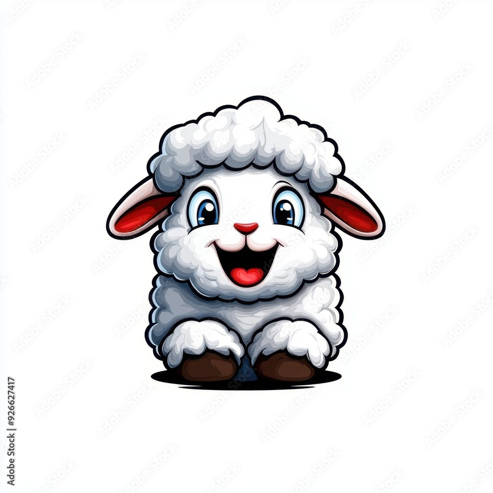 A happy lamb with a wooly coat, colorful line drawing, children's style, simple attire, clean pure white background, hand-drawn material, easy to cut out, 1:1 aspect ratio A happy lamb with a wooly coat, colorful line drawing, children's style, simple attire, clean pure white background, hand-drawn material, easy to cut out, 1:1 aspect ratio