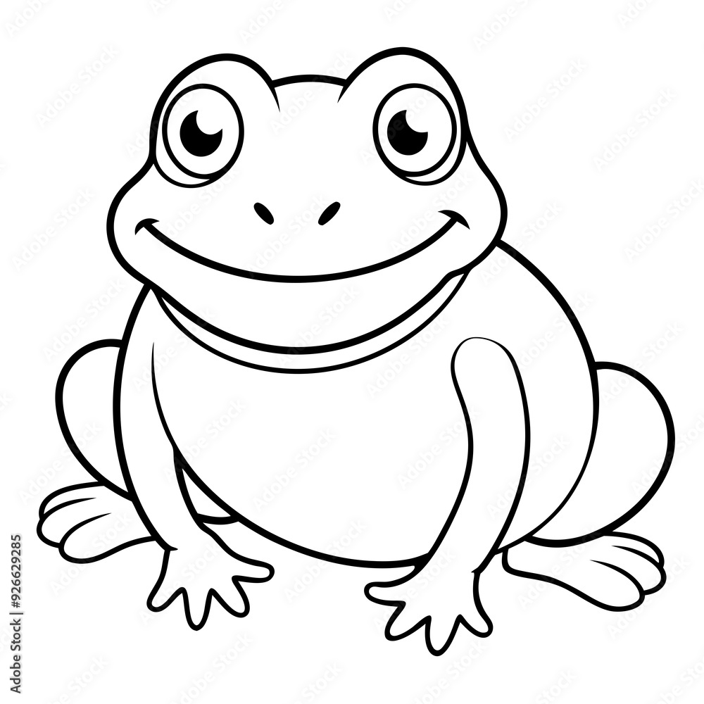 Draw a smiling toad colouring page art vector illustration Draw a smiling toad colouring page art vector illustration