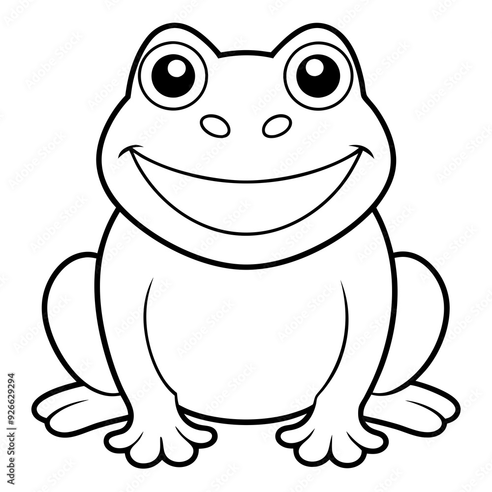 Draw a smiling toad colouring page art vector illustration Draw a smiling toad colouring page art vector illustration