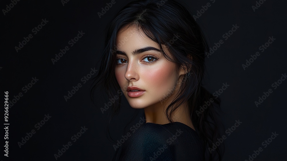 A complete view of a Turkish woman in contemporary fashion, like a stylish modern dress or tailored outfit, capturing her sophisticated and chic appearance A complete view of a Turkish woman in contemporary fashion, like a stylish modern dress or tailored outfit, capturing her sophisticated and chic appearance