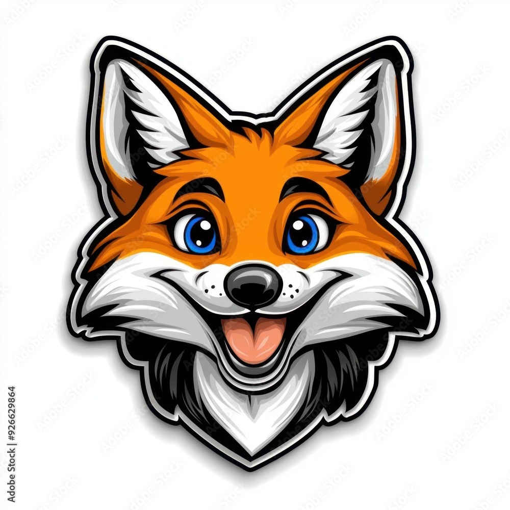 A smiling fox with a friendly grin, colorful line drawing, children's style, simple attire, clean pure white background, hand-drawn material, easy to cut out, 1:1 aspect ratio A smiling fox with a friendly grin, colorful line drawing, children's style, simple attire, clean pure white background, hand-drawn material, easy to cut out, 1:1 aspect ratio