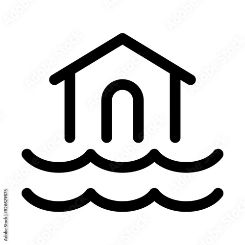 flood icon in thin line style vector illustration graphic design