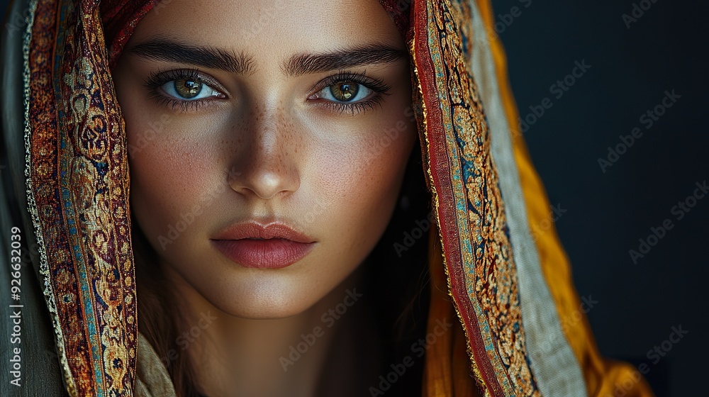 A detailed image of a Turkish woman with a focus on her traditional or modern attire and expressive features, isolated on a dark background A detailed image of a Turkish woman with a focus on her traditional or modern attire and expressive features, isolated on a dark background