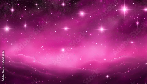 Starry pink galaxy background with sparkling stars for travel, art, and beauty concept