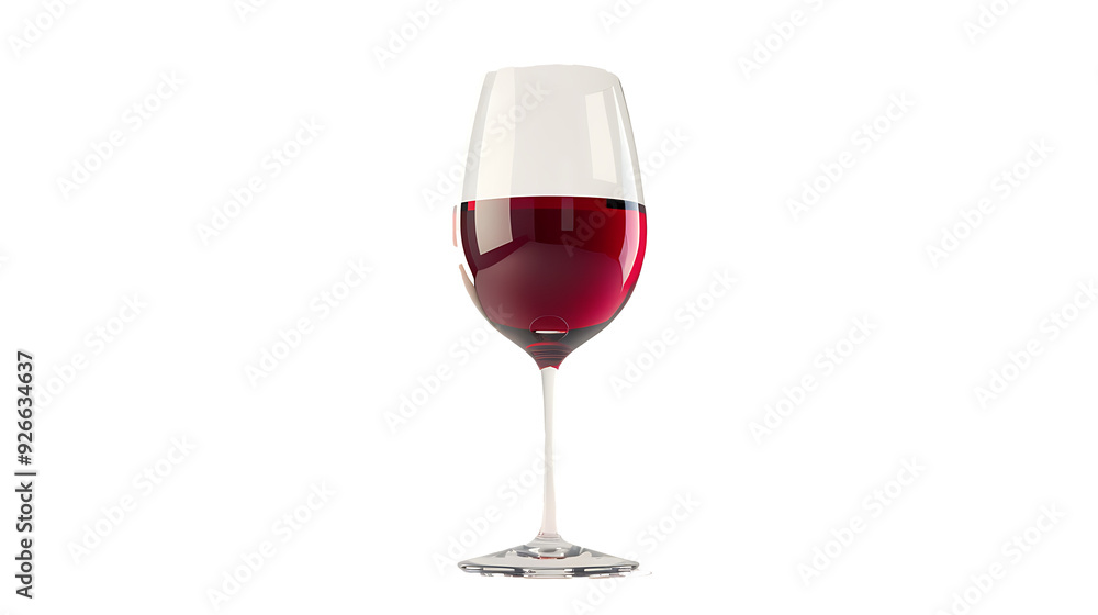 Transparent glass of red wine, isolated on a white background Transparent glass of red wine, isolated on a white background