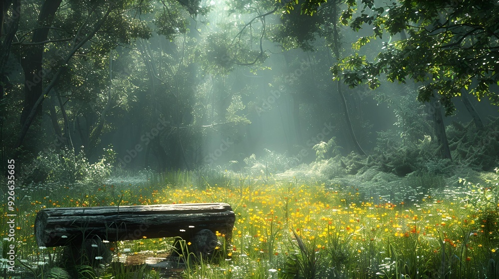 A serene bench surrounded by vibrant flowers and lush green grass. A serene bench surrounded by vibrant flowers and lush green grass.