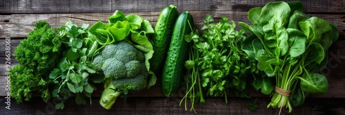 A fresh and vibrant composition of various green vegetables