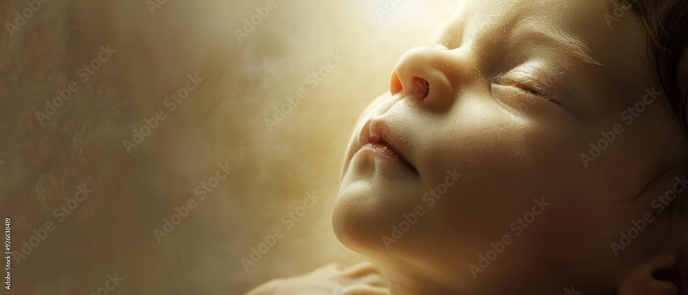 Peaceful Baby Sleeping in Soft Light Peaceful Baby Sleeping in Soft Light