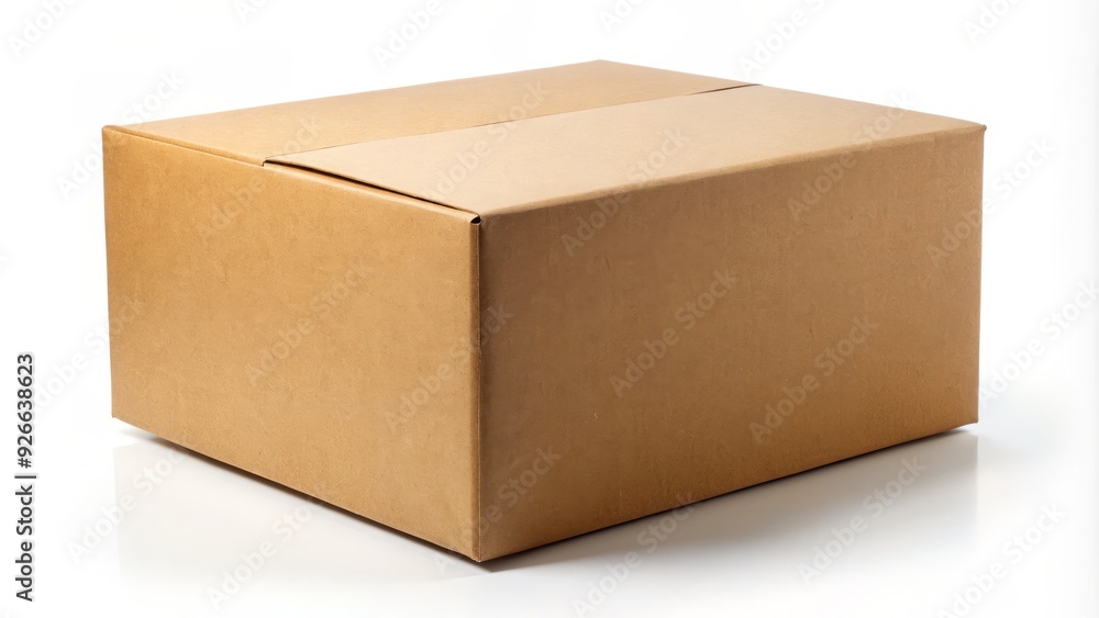 A simple, unadorned brown cardboard box with a plain, unlabeled exterior sits isolated on a white background, awaiting contents or shipping. A simple, unadorned brown cardboard box with a plain, unlabeled exterior sits isolated on a white background, awaiting contents or shipping.