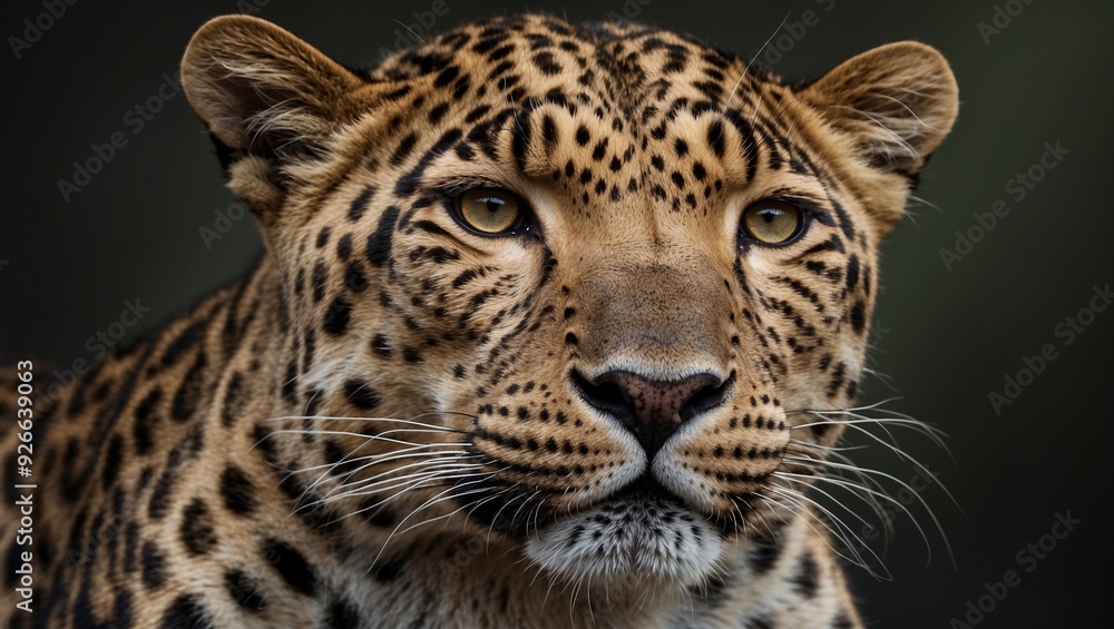 Close-up of a leopard with stunning detail and focus. Close-up of a leopard with stunning detail and focus.