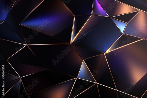 Abstract geometric pattern with metallic accents.