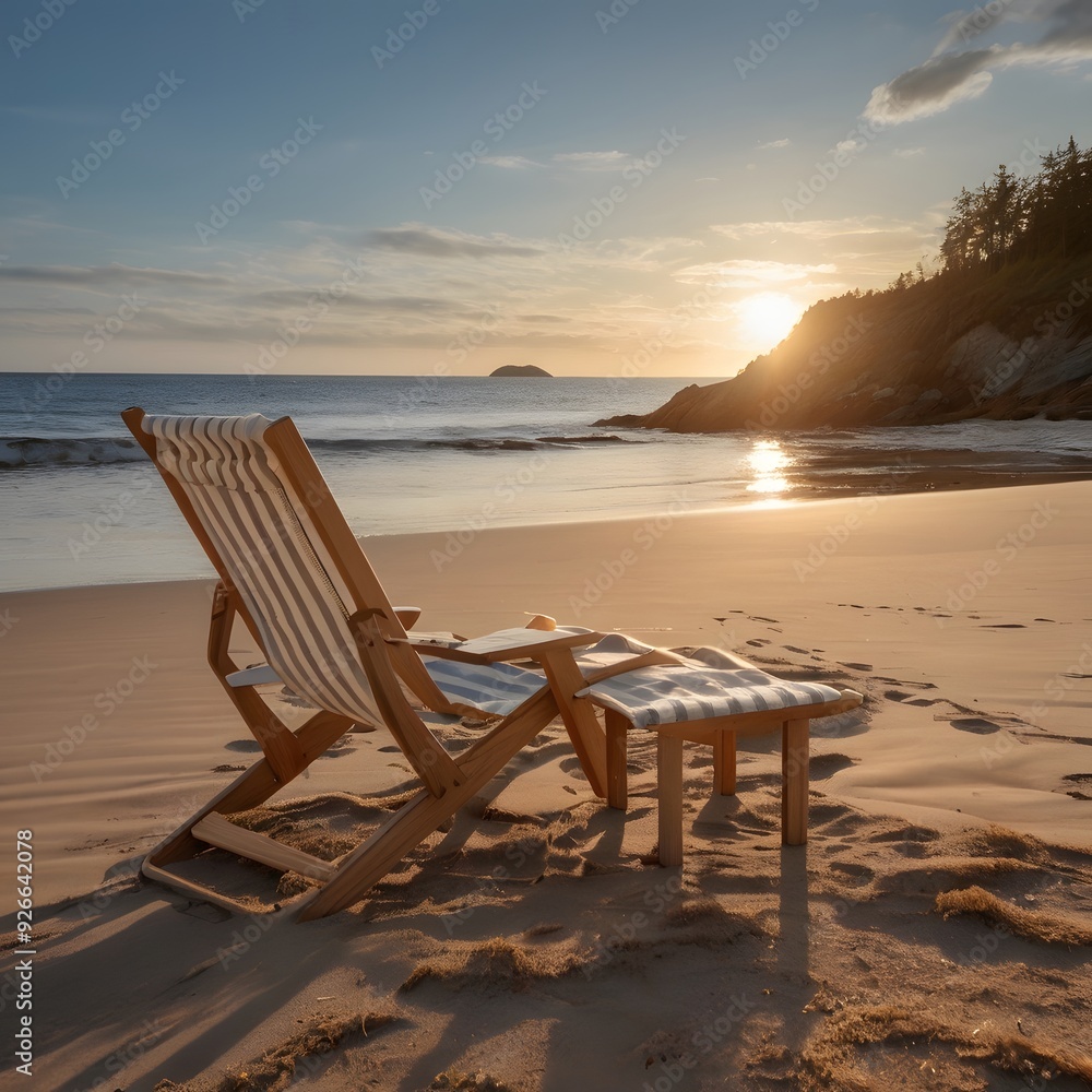 Beautiful landscape on a beach as well as superb chair Beautiful landscape on a beach as well as superb chair