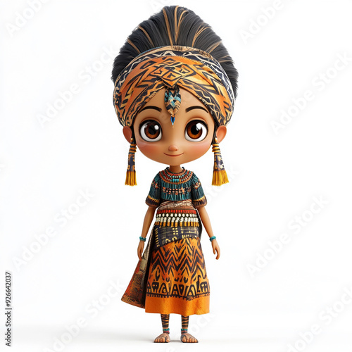 cartoon 3d of a Agaw ethnic photo