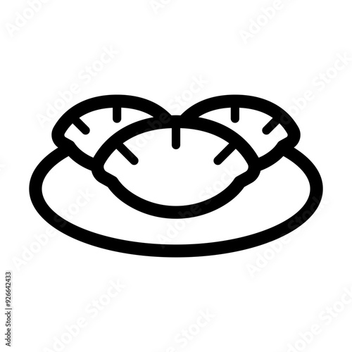 Gyoza icon in thin line style vector illustration graphic design