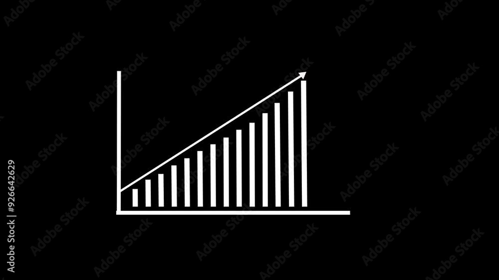 Bar Chart Animation Evolution: Blue Business Graphics on a black Background Bar Chart Animation Evolution: Blue Business Graphics on a black Background