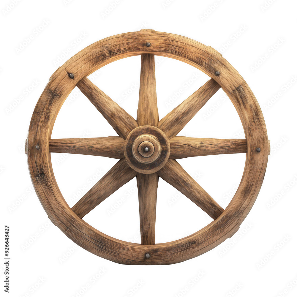 Wooden Wagon Wheel with Eight Spokes Wooden Wagon Wheel with Eight Spokes