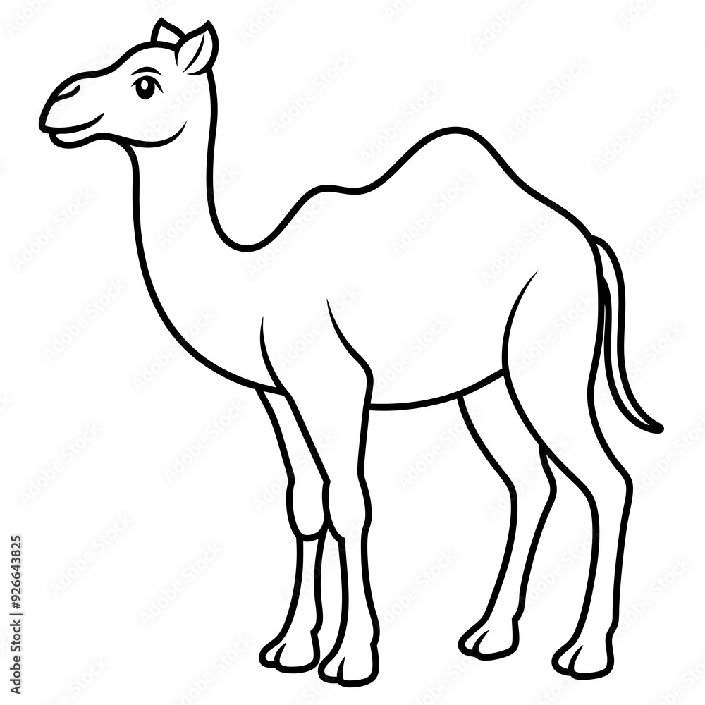Camel colouring page line art vector illustration Camel colouring page line art vector illustration