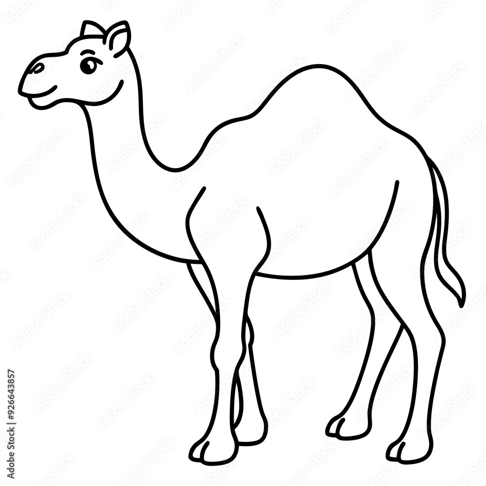 Camel colouring page line art vector illustration Camel colouring page line art vector illustration