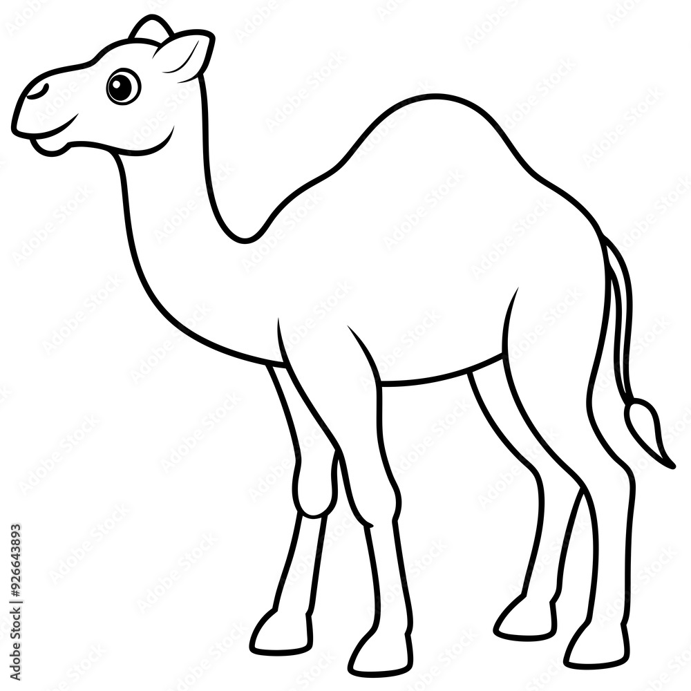 Camel colouring page line art vector illustration Camel colouring page line art vector illustration