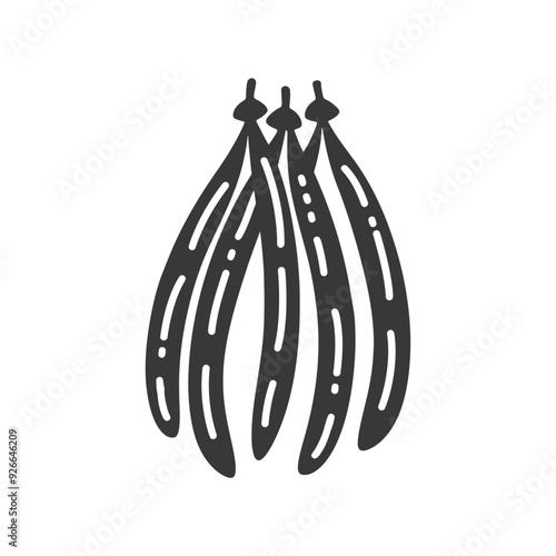 Three Black and White Beans with White Spots