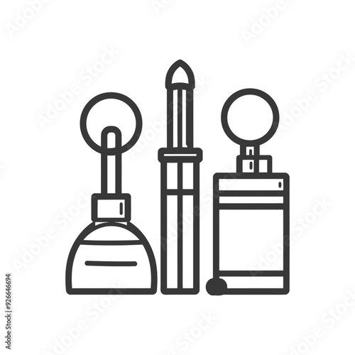 Three Outline Illustrations of Lighters