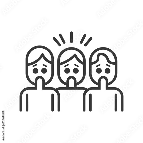 Three People Standing Together with Worried Expressions