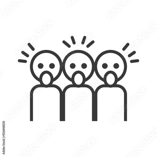 Three People with Open Mouths and Surprised Expressions