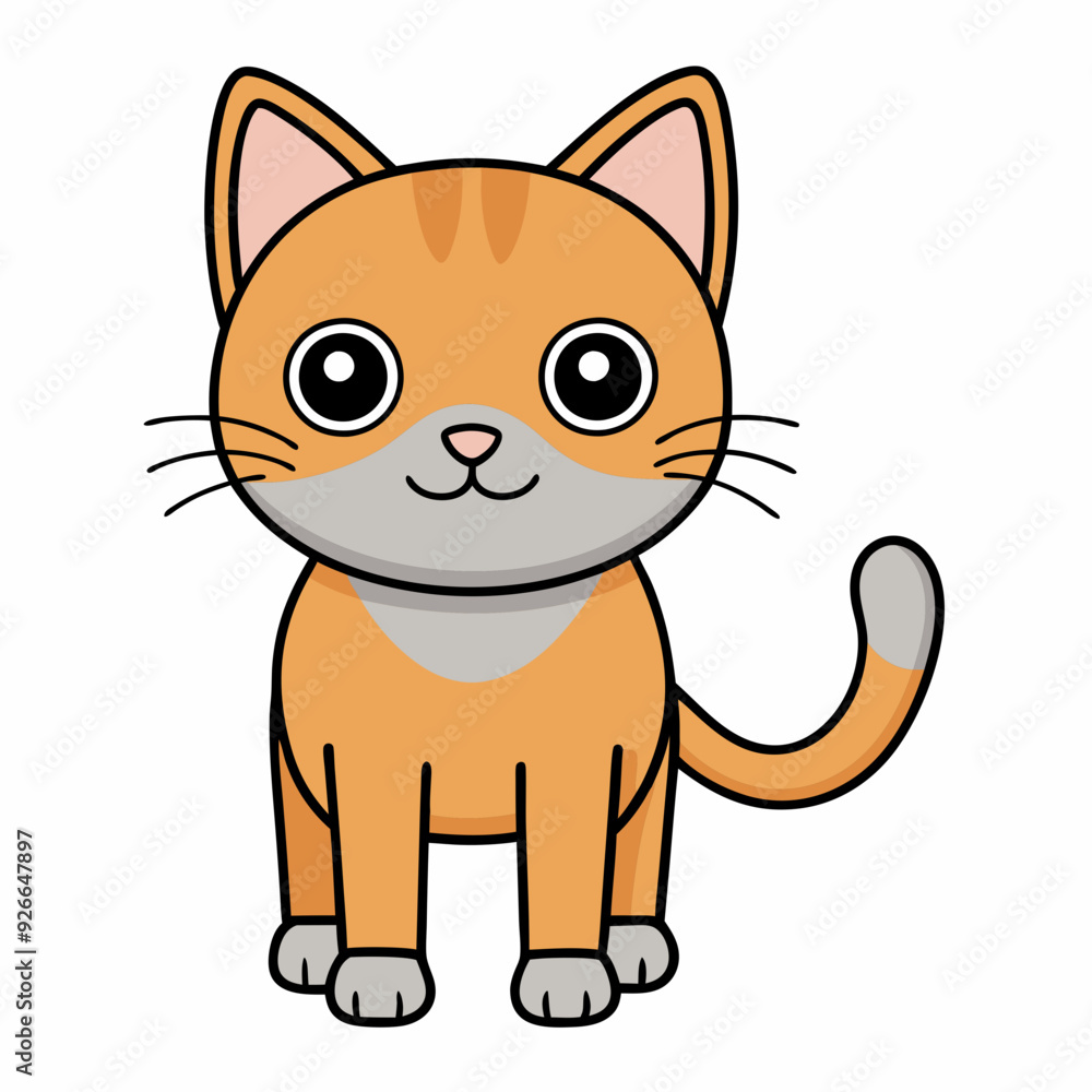 Minimalist image of a cute cat art vector illustration Minimalist image of a cute cat art vector illustration
