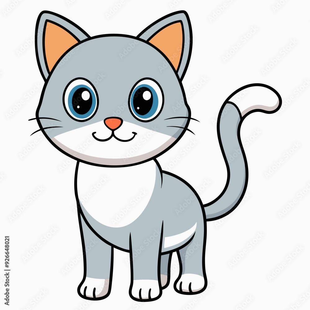 Minimalist image of a cute cat art vector illustration Minimalist image of a cute cat art vector illustration