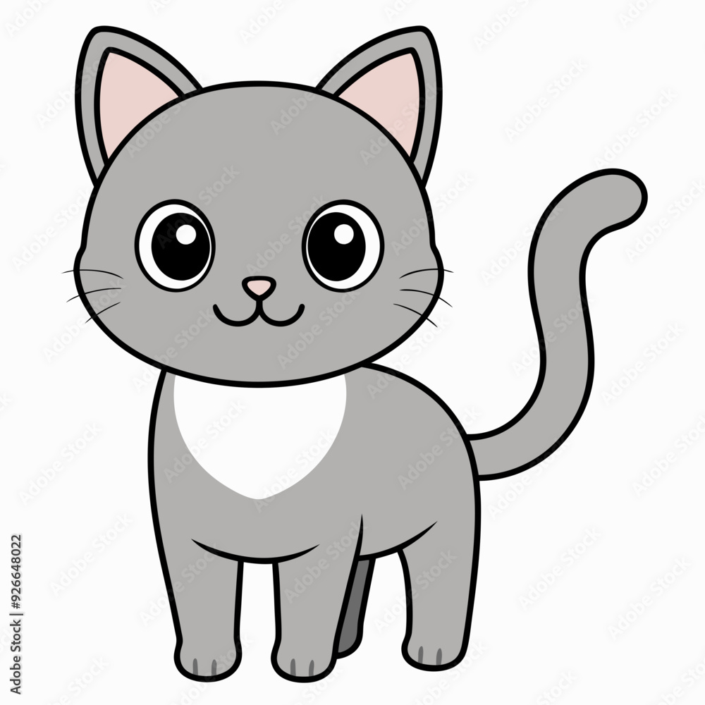Minimalist image of a cute cat art vector illustration Minimalist image of a cute cat art vector illustration