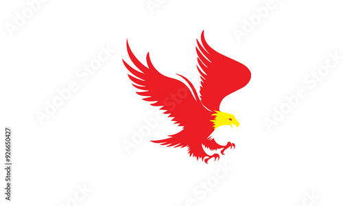 A Vector illustration fly style eagle logo design, Premi 
dynamic eagle mascot emblem logo featuring the noble spirit of the sky, captured in ultra-high definition to symbolize courage and excellence photo