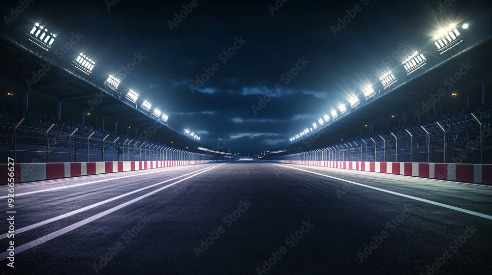 Obraz premium Race Track at Night.