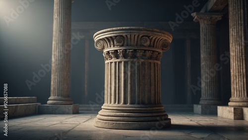 Fototapeta Naklejka Na Ścianę i Meble -  Ancient white column pedestal 