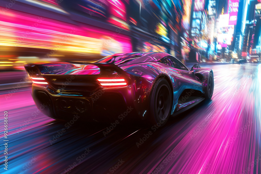 Speeding Through the Neon City. Speeding Through the Neon City.