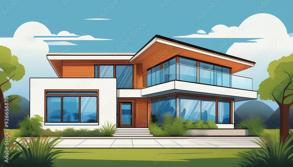 Modern House Architectural Design with Large Windows Modern House Architectural Design with Large Windows