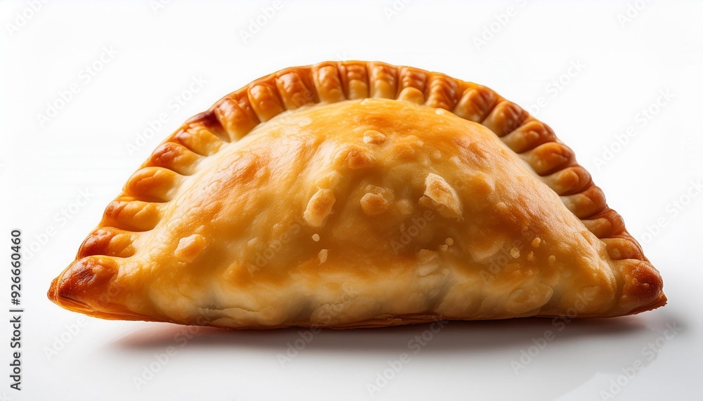 On a white BackgroundBaked Empanada Pastry on White Background On a white BackgroundBaked Empanada Pastry on White Background